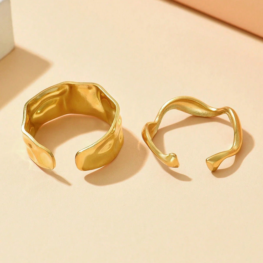 SRNG-27 - Irregular Stainless Steel Ring - Adjustable