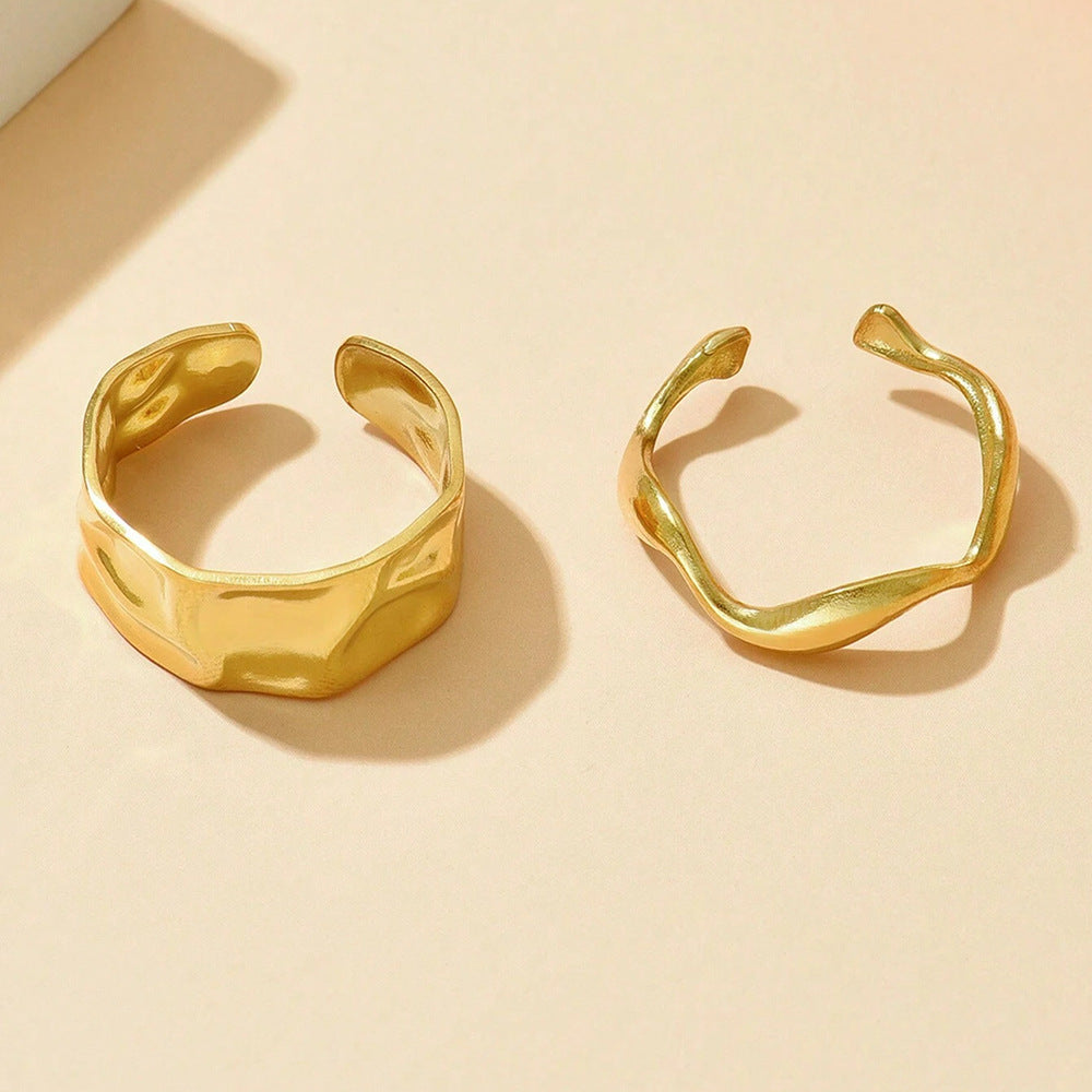 SRNG-27 - Irregular Stainless Steel Ring - Adjustable