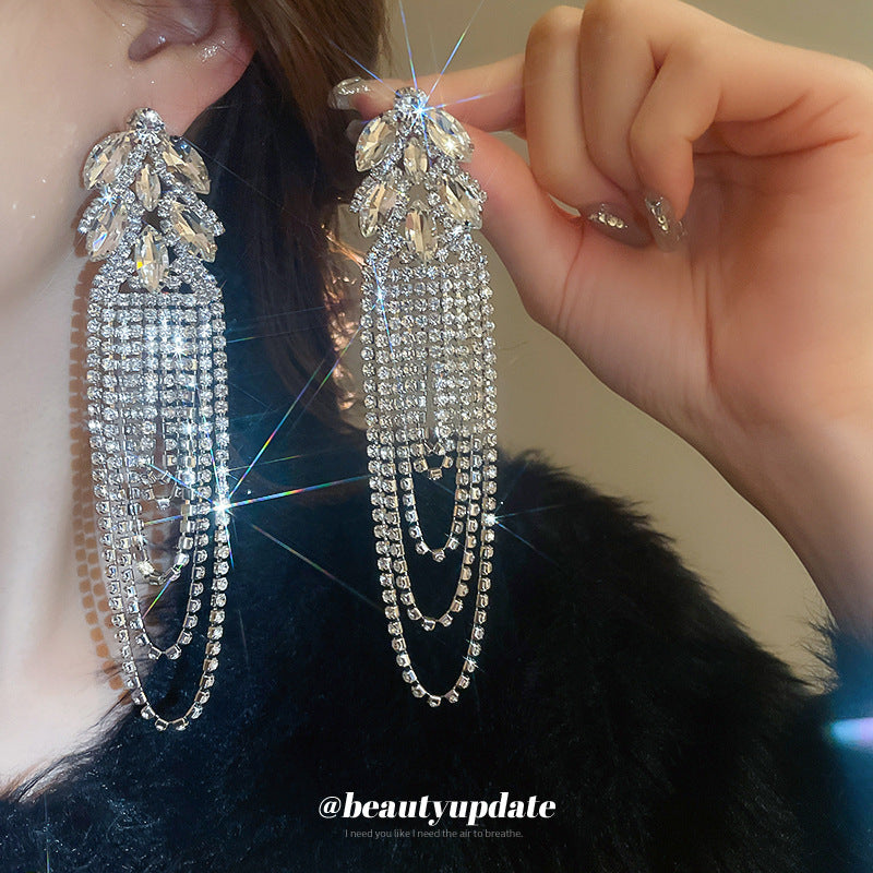 Leaf Tassel Earrings
