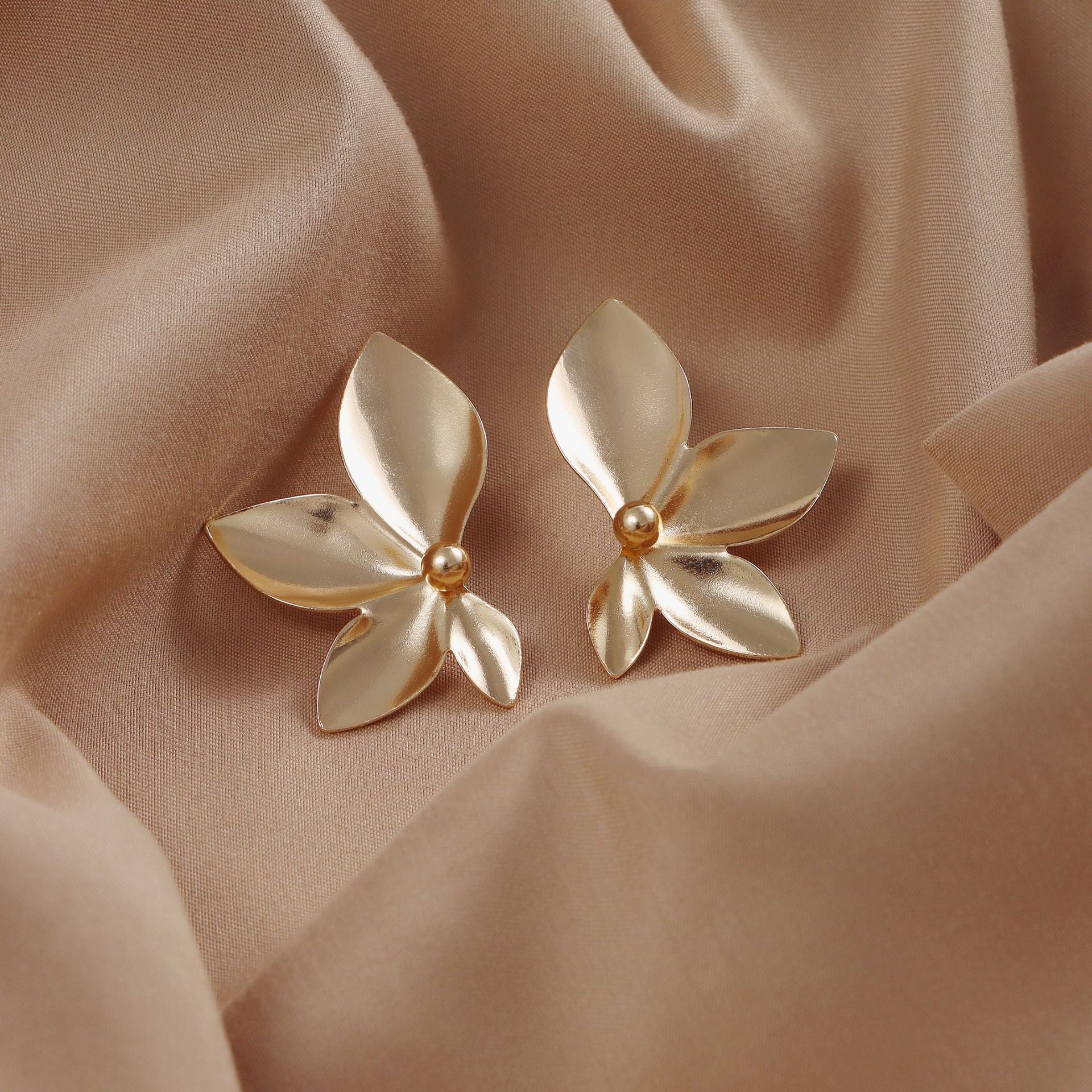 Leaf and Petal Stud Earrings