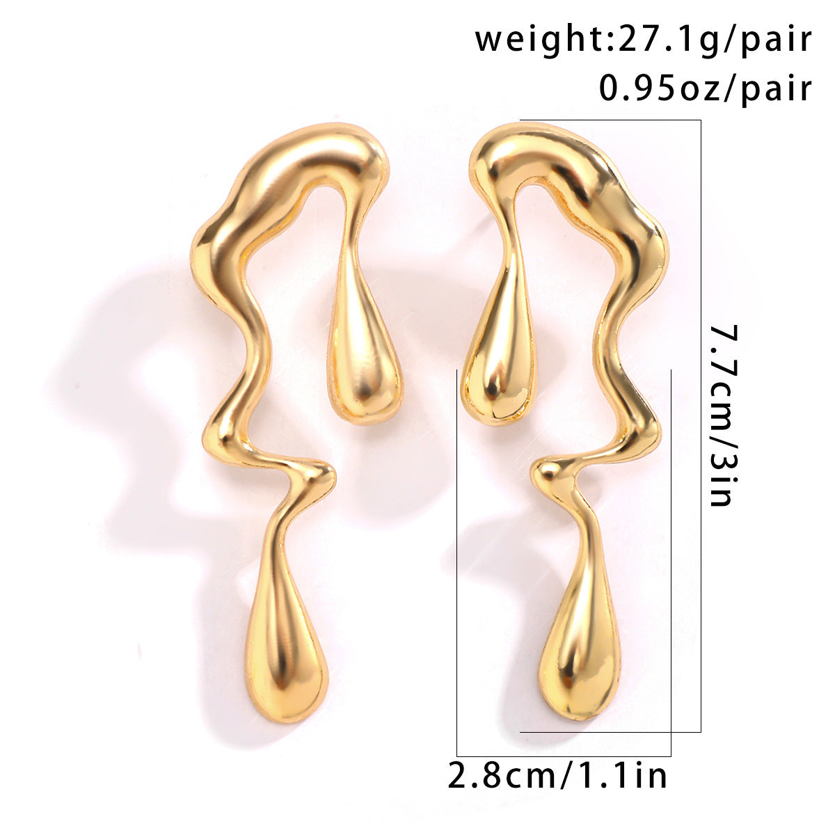 Liquid irregular Geometric Earrings