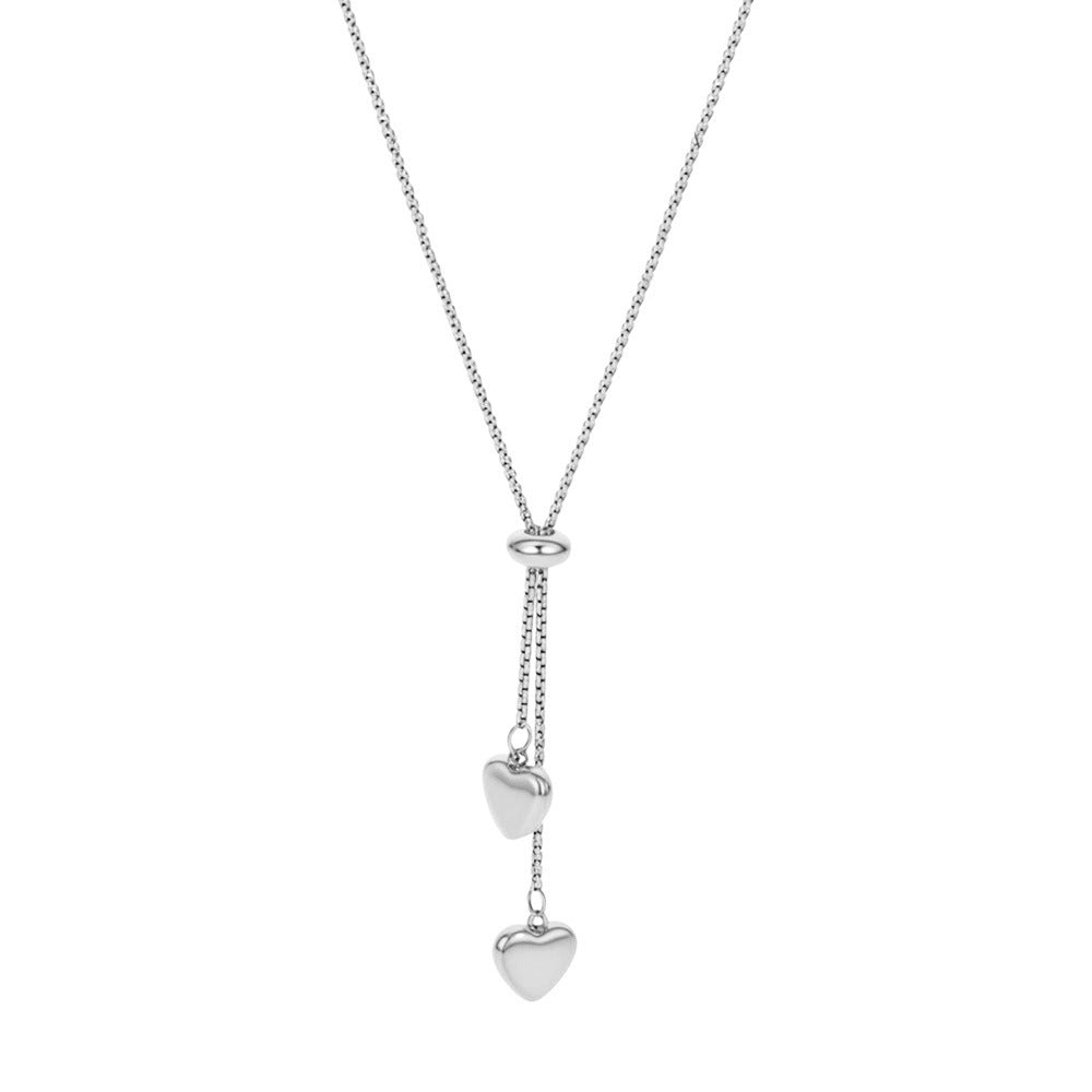 SNKL08 - Love Heart Charms Stainless Steel Necklace