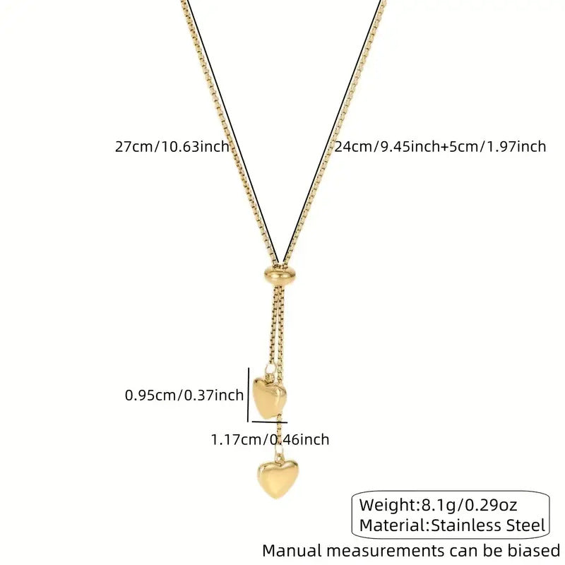 SNKL08 - Love Heart Charms Stainless Steel Necklace