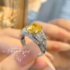 Luxurious Oval Yellow Ring- Adjustable