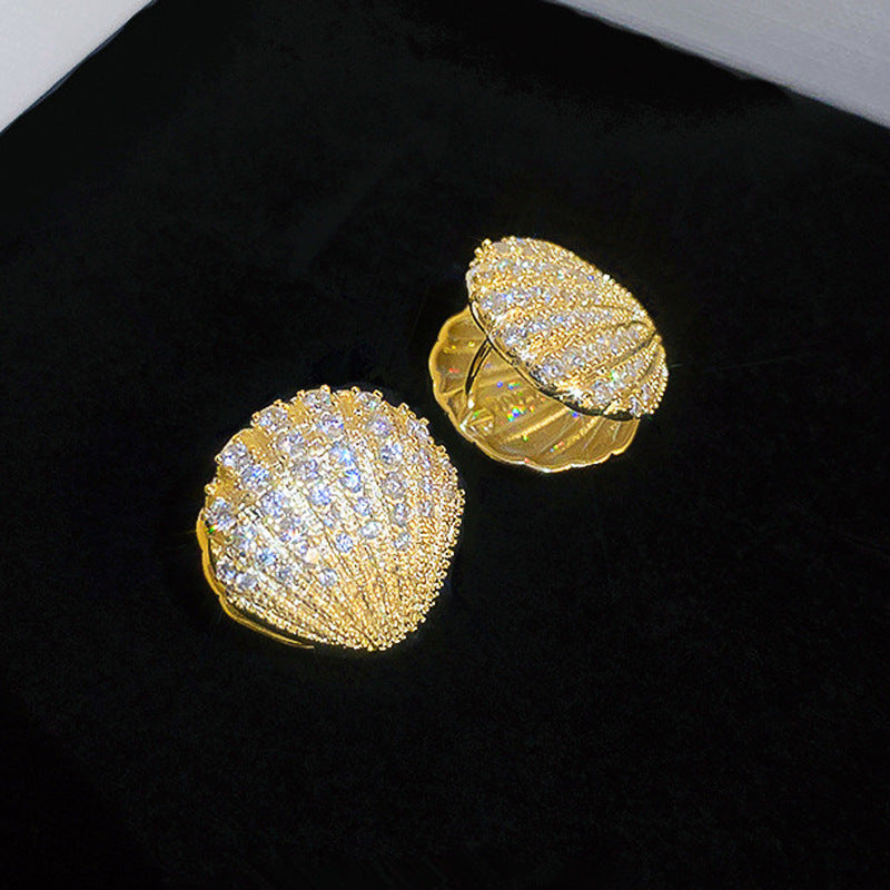ZER14 - Luxury Baroque Floral and Shell Earrings