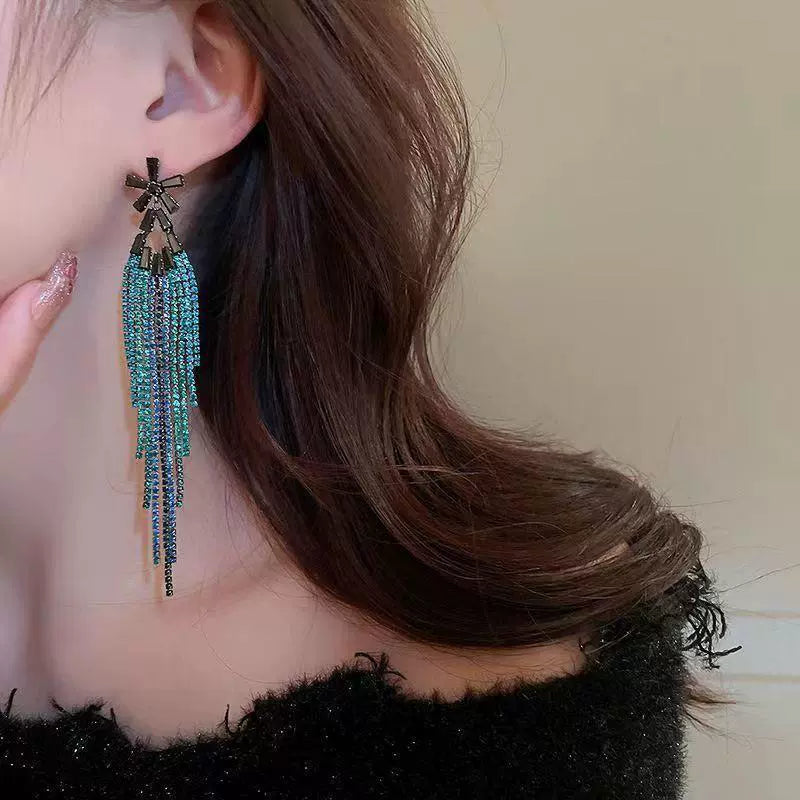 Luxury Crystal Tassel Earrings