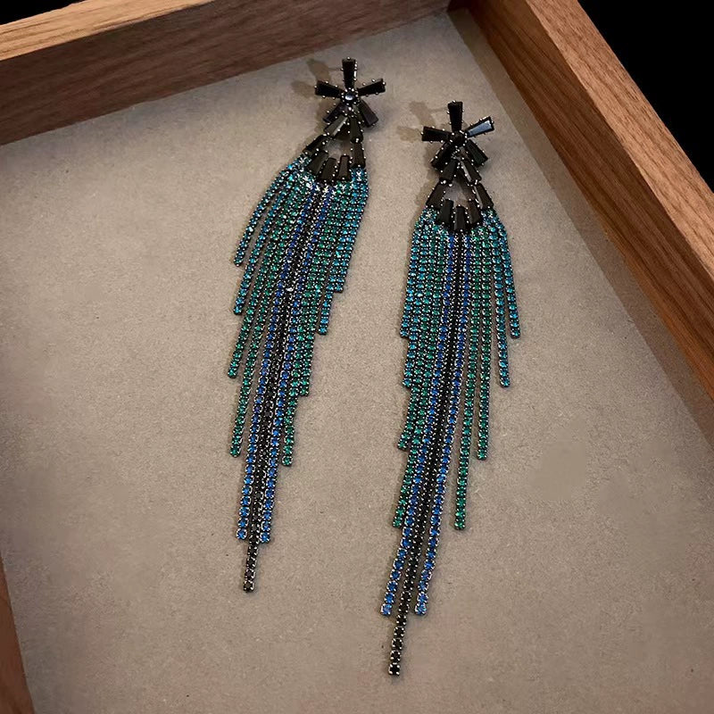 Luxury Crystal Tassel Earrings