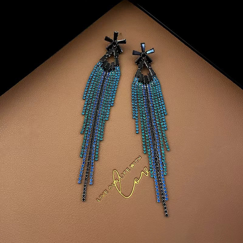 Luxury Crystal Tassel Earrings