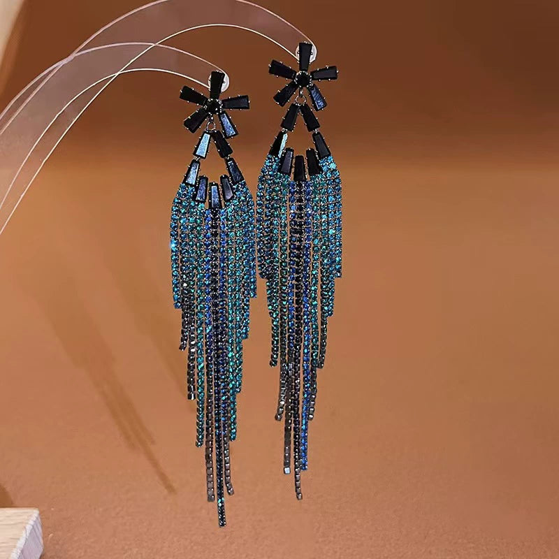 Luxury Crystal Tassel Earrings