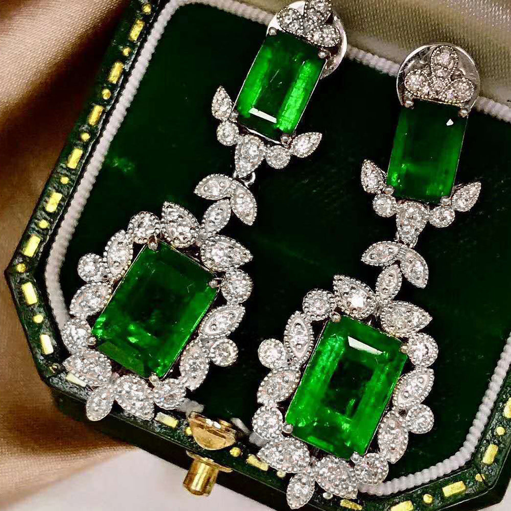 ZER04 - Luxury Elegant Green Cubic Zirconia Earrings