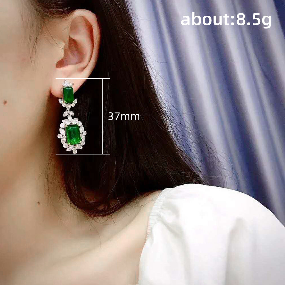ZER04 - Luxury Elegant Green Cubic Zirconia Earrings