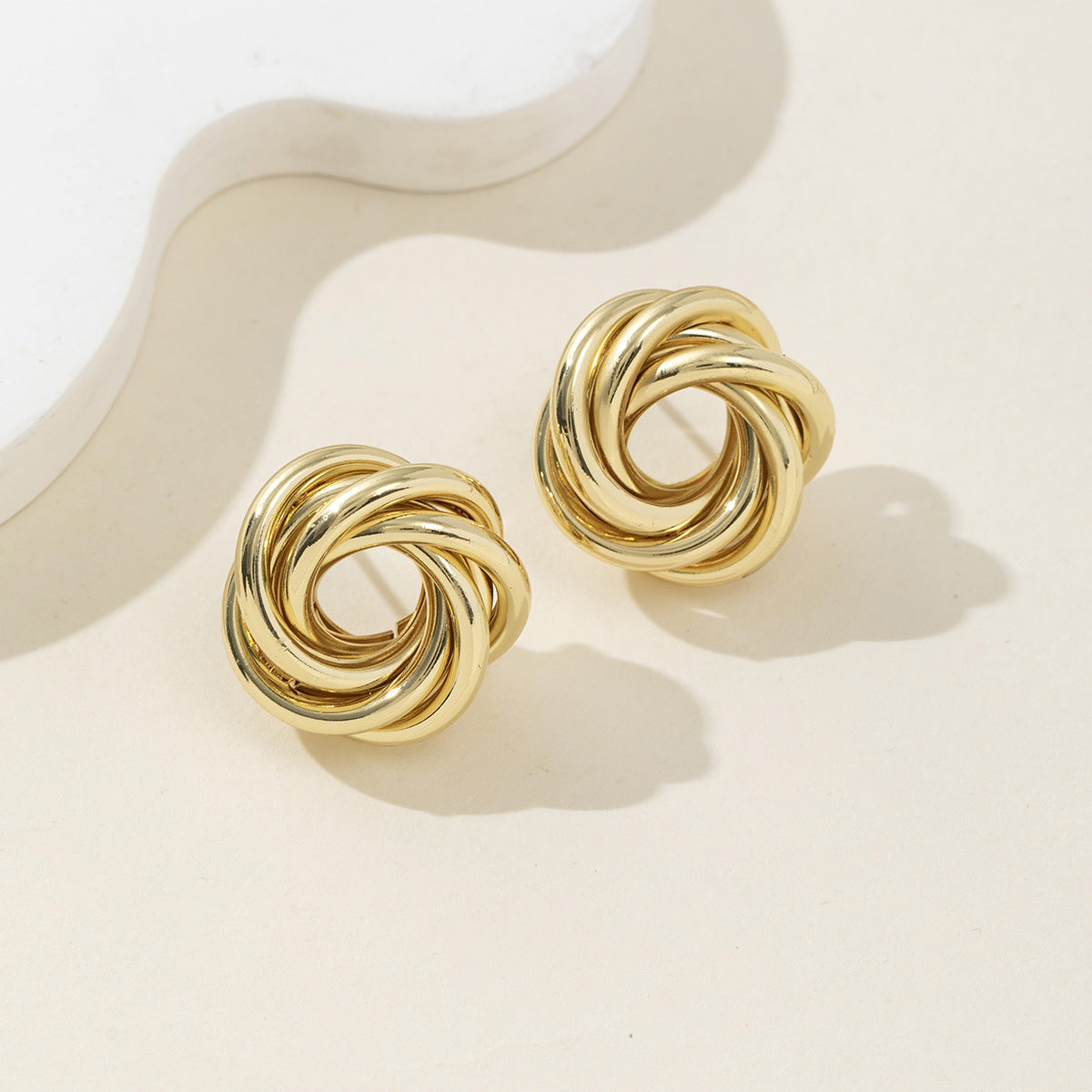 ER492 - Metal Circle Chain Earrings