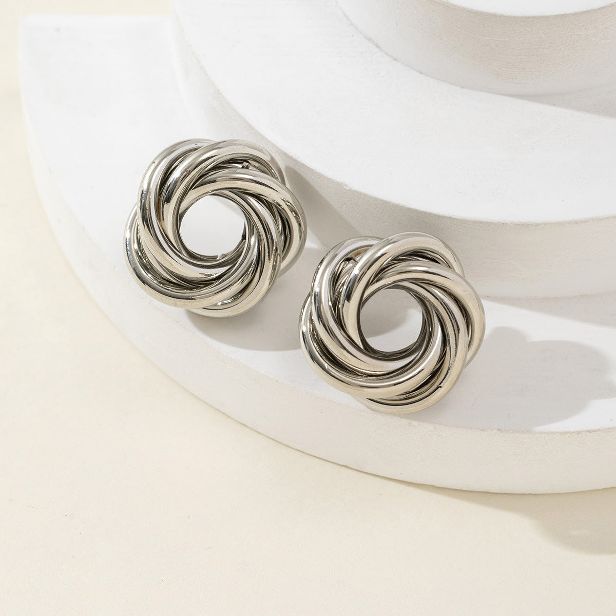 ER492 - Metal Circle Chain Earrings