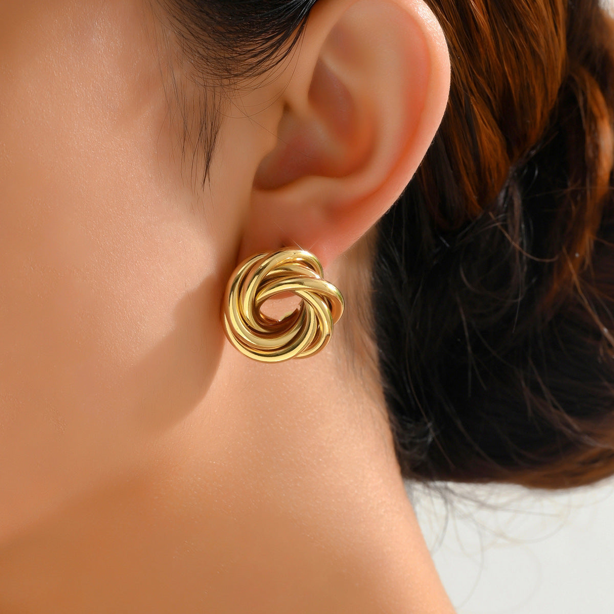 ER492 - Metal Circle Chain Earrings