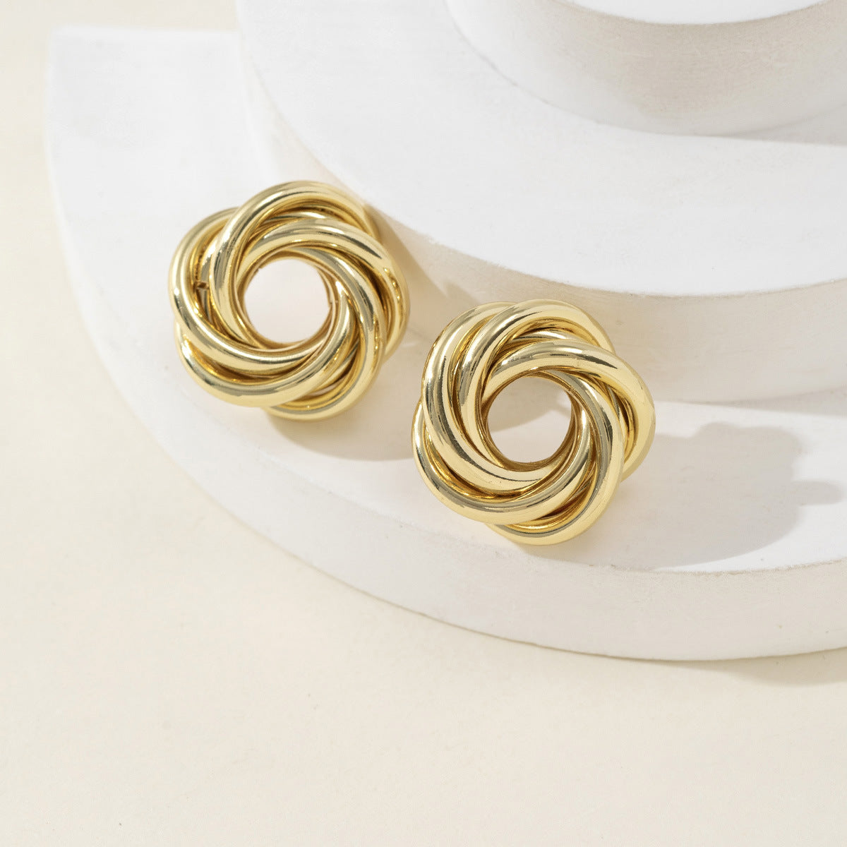 ER492 - Metal Circle Chain Earrings