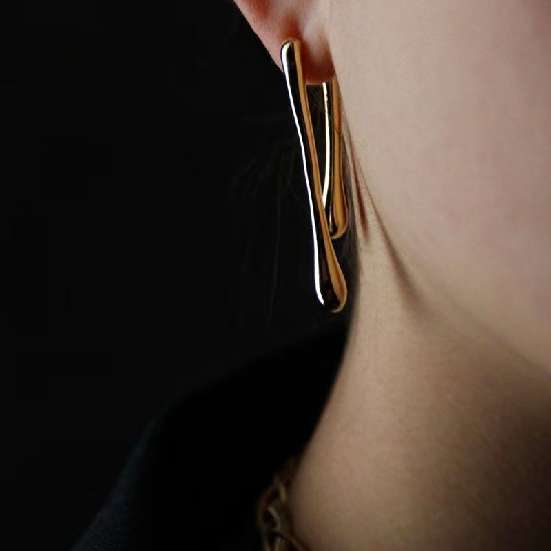Metal Water Drop Earrings