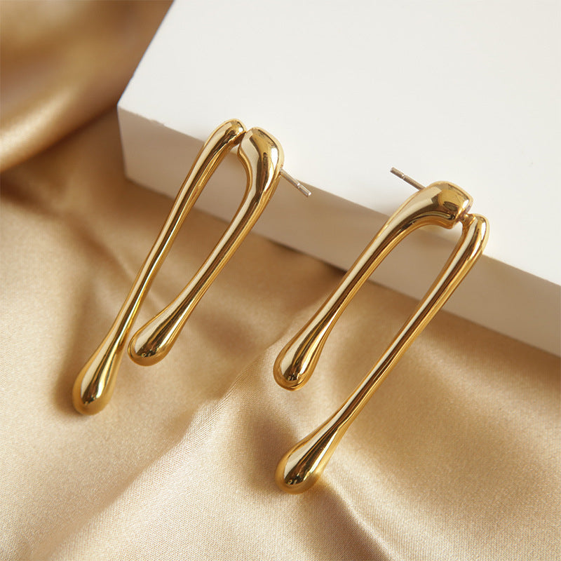 Metal Water Drop Earrings