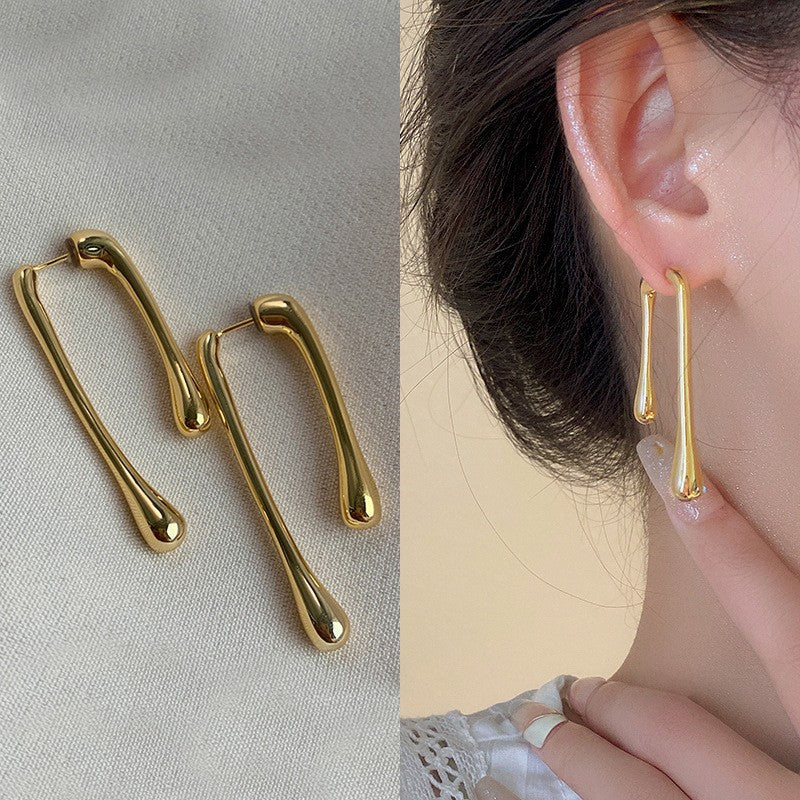 Metal Water Drop Earrings