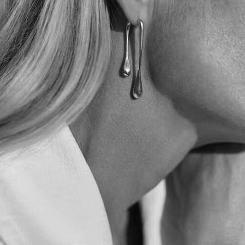 Metal Water Drop Earrings
