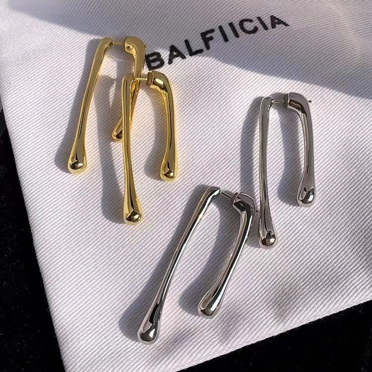 Metal Water Drop Earrings