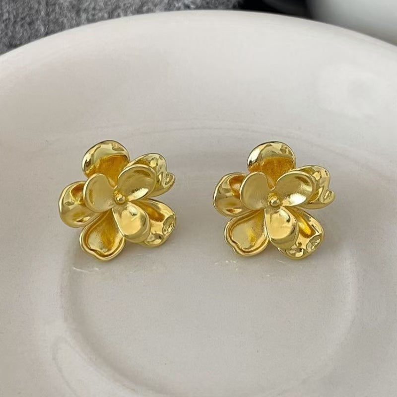 ER491 - Metallic Flower Earrings