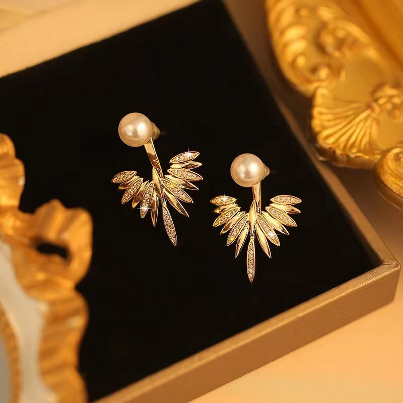 ER476 - Micro-inlaid Feather Earrings