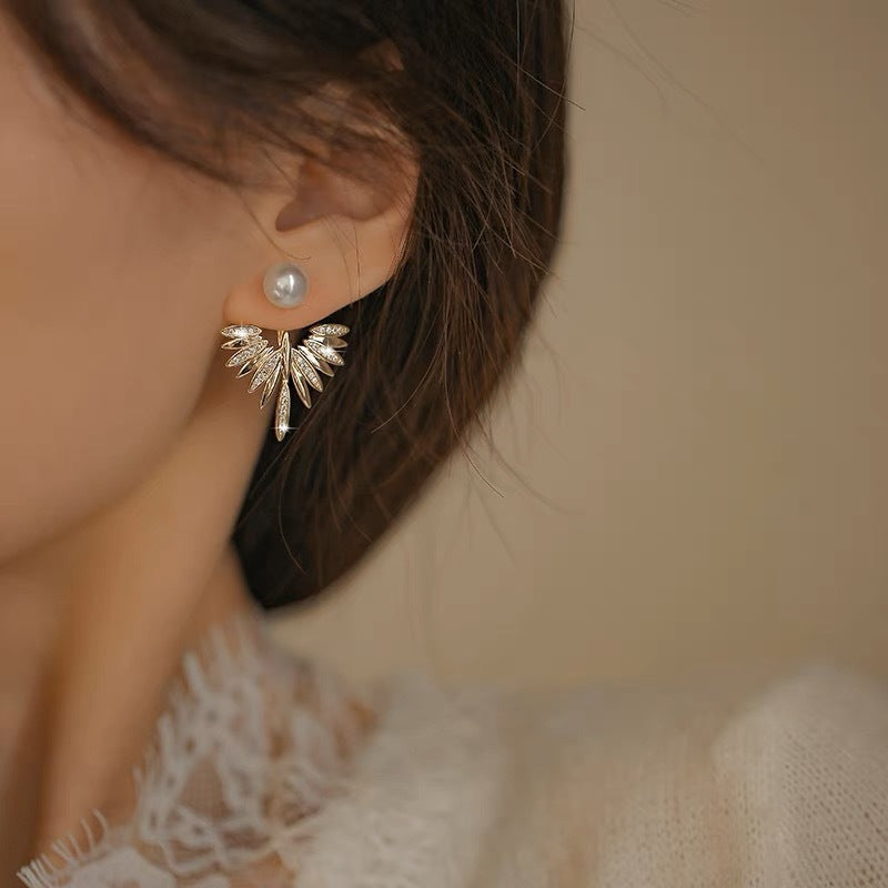 ER476 - Micro-inlaid Feather Earrings