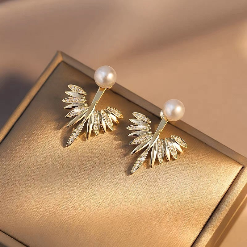 ER476 - Micro-inlaid Feather Earrings