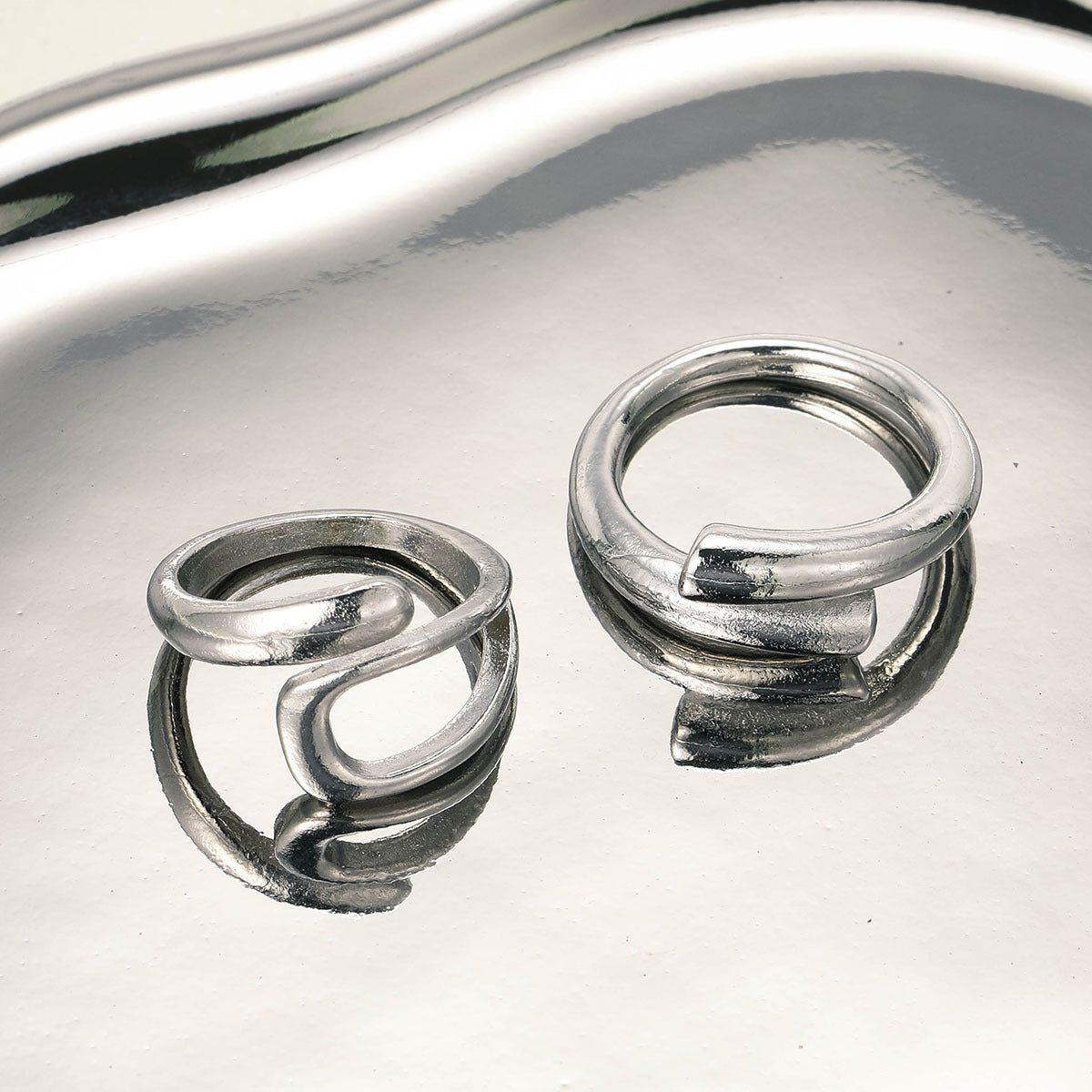 Minimalist Gold & Silver Open Rings Set