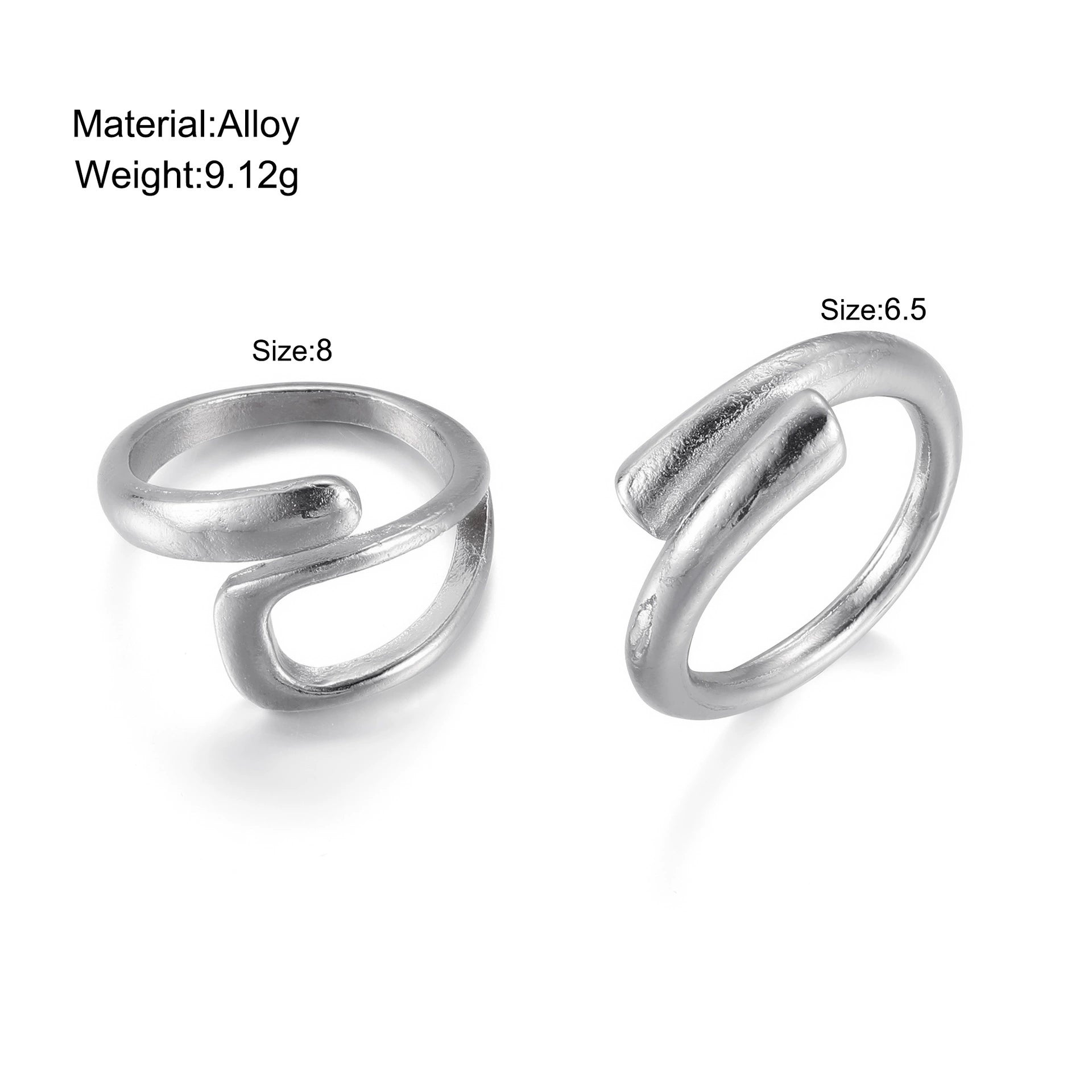 Minimalist Gold & Silver Open Rings Set