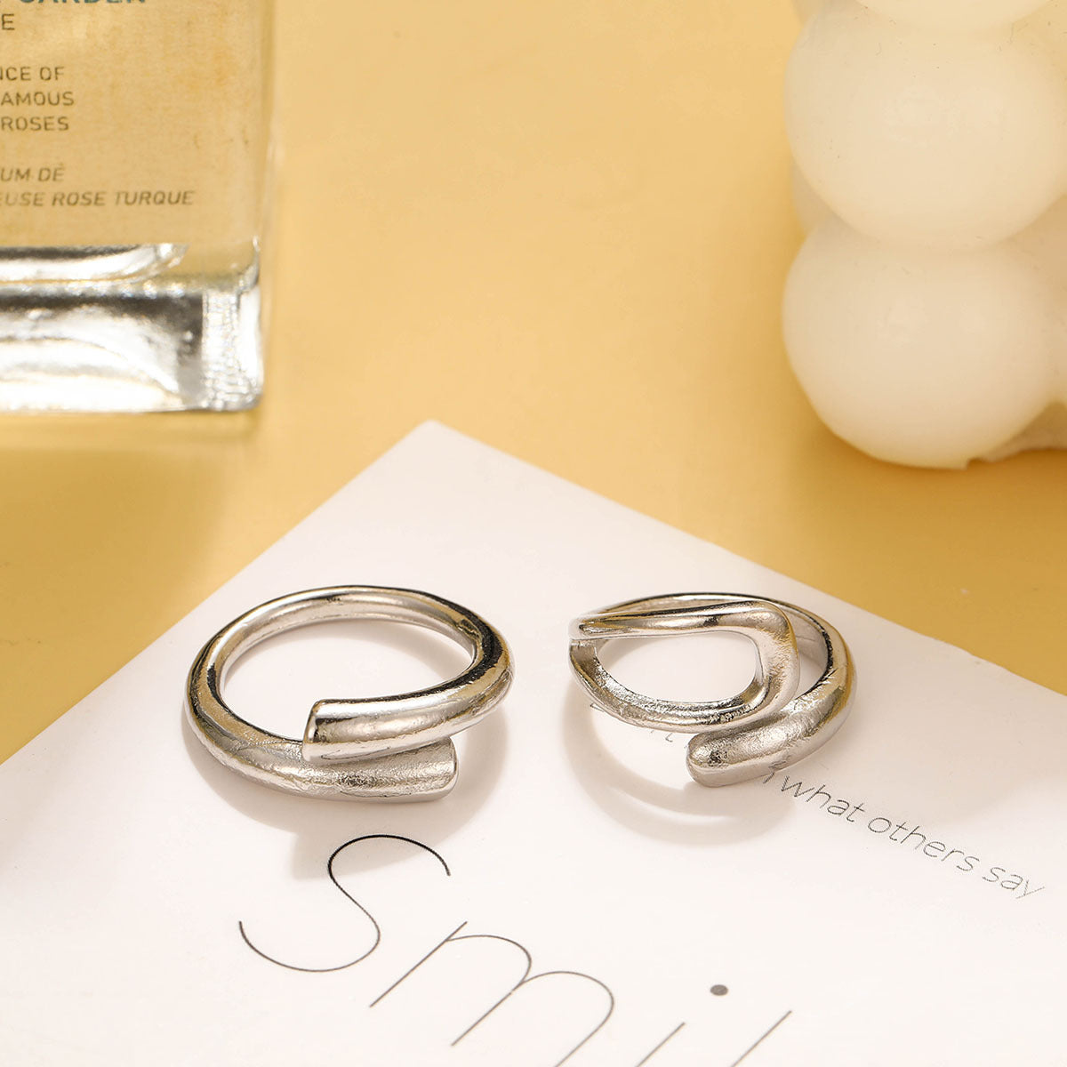 Minimalist Gold & Silver Open Rings Set