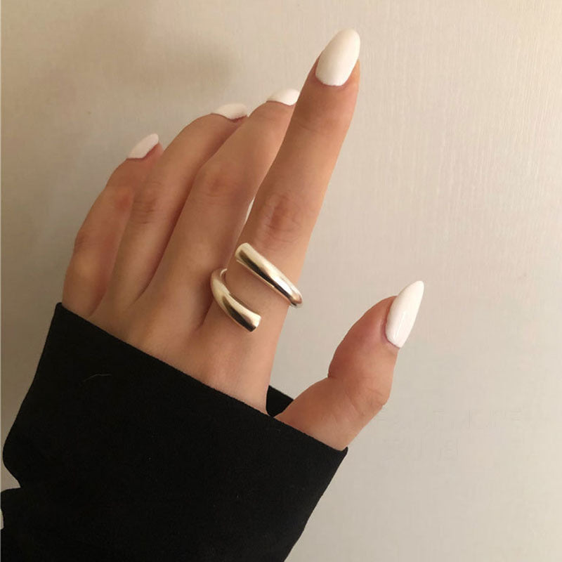 Minimalist Gold & Silver Open Rings Set