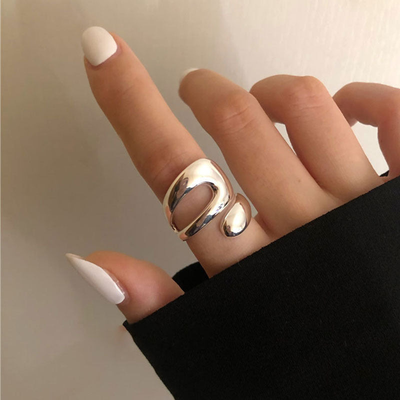Minimalist Gold & Silver Open Rings Set