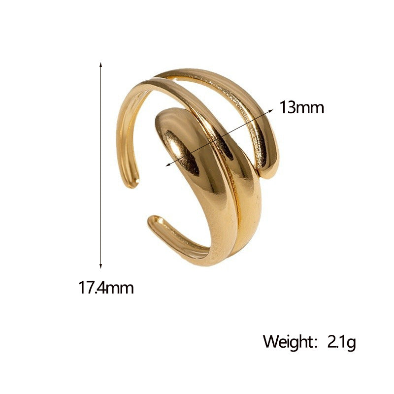 SRNG-44 - Minimalist Stainless Steel Ring - Adjustable