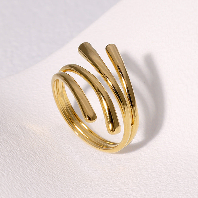 SRNG-46 - Minimalist & Cool Style Stainless Steel Ring - Adjustable