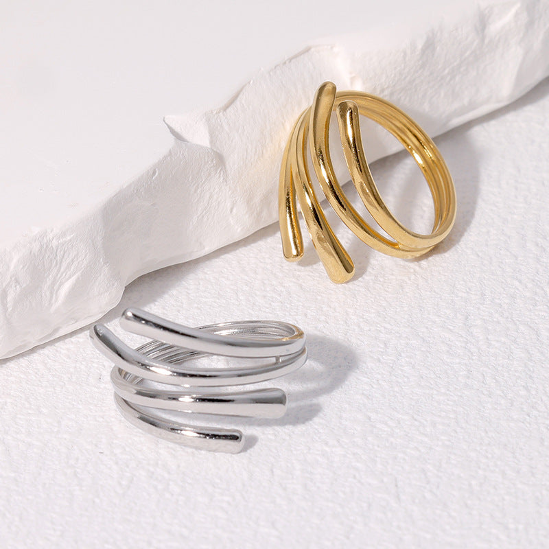 SRNG-46 - Minimalist & Cool Style Stainless Steel Ring - Adjustable