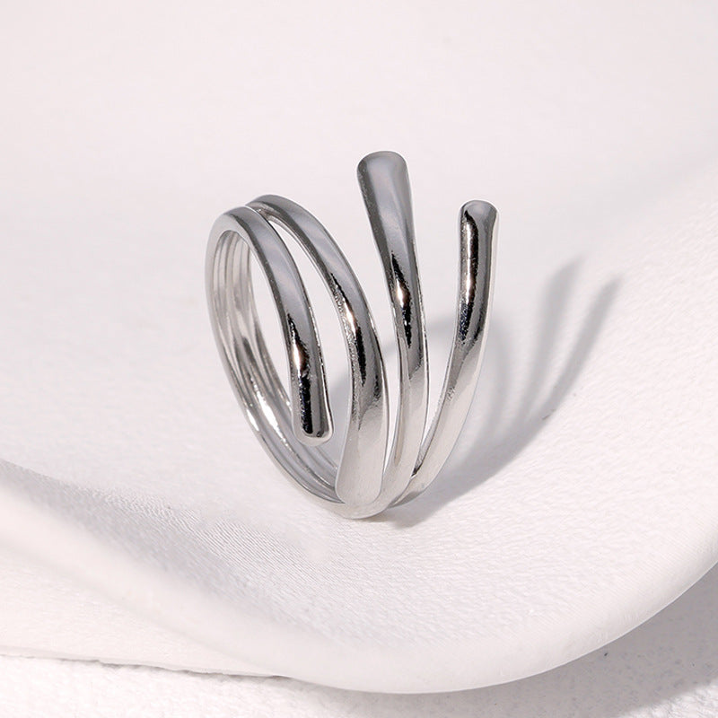 SRNG-46 - Minimalist & Cool Style Stainless Steel Ring - Adjustable