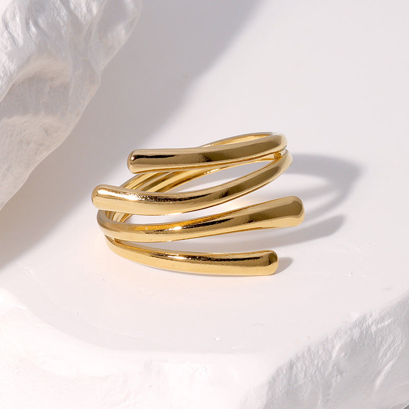 SRNG-46 - Minimalist & Cool Style Stainless Steel Ring - Adjustable