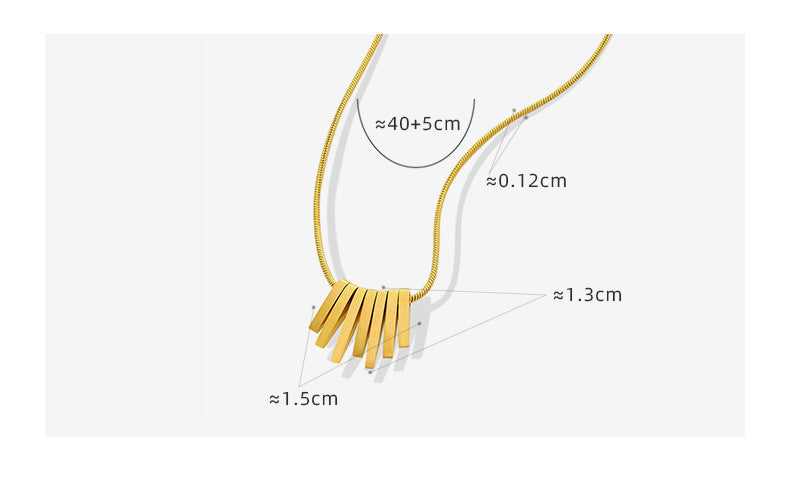 Modern Gold-Plated Bar Titanium Steel Necklace