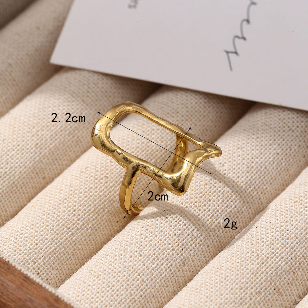 SRNG-45 - Modernist Stainless Steel Ring - Adjustable