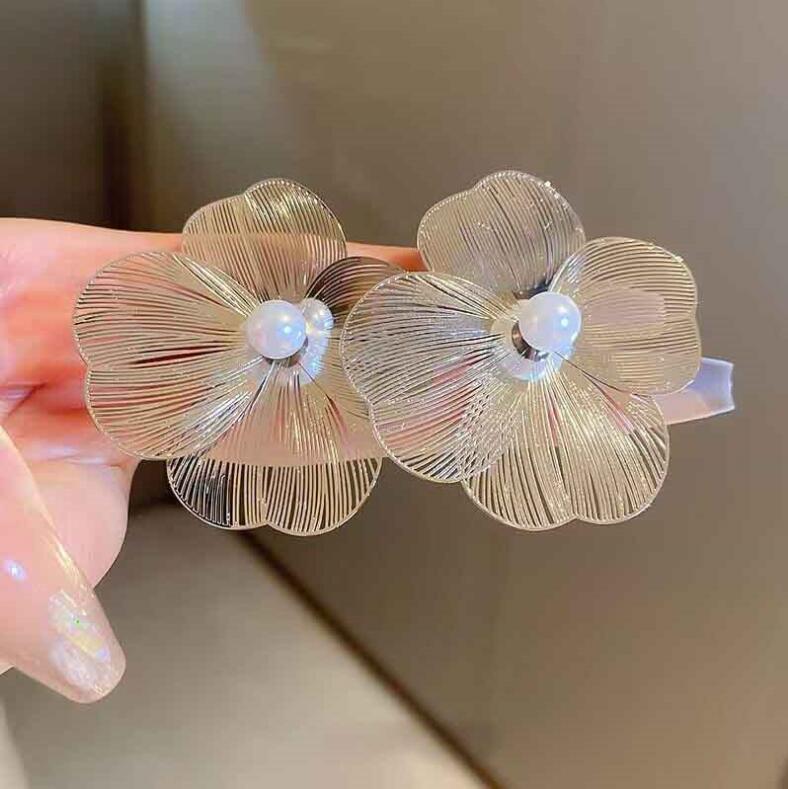 Moonlit Bloom Pearl Drop Earrings