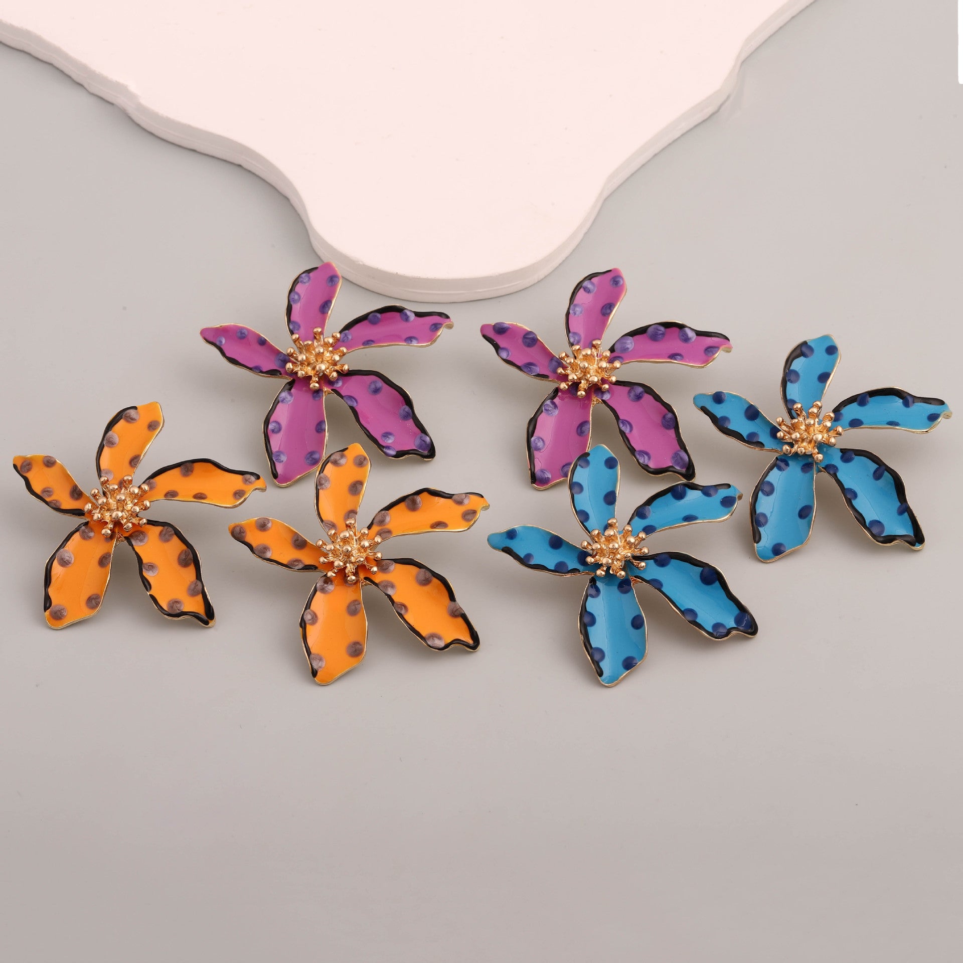 Multi-Color Flower Earrings