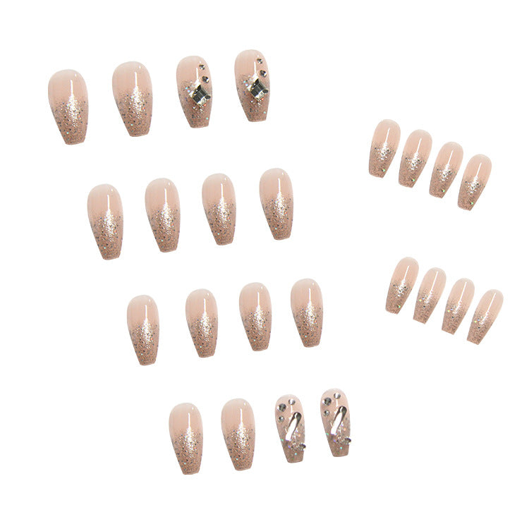 Nail 01 - Sparkling Diamond (24Pcs) - Free Nail Kit Included