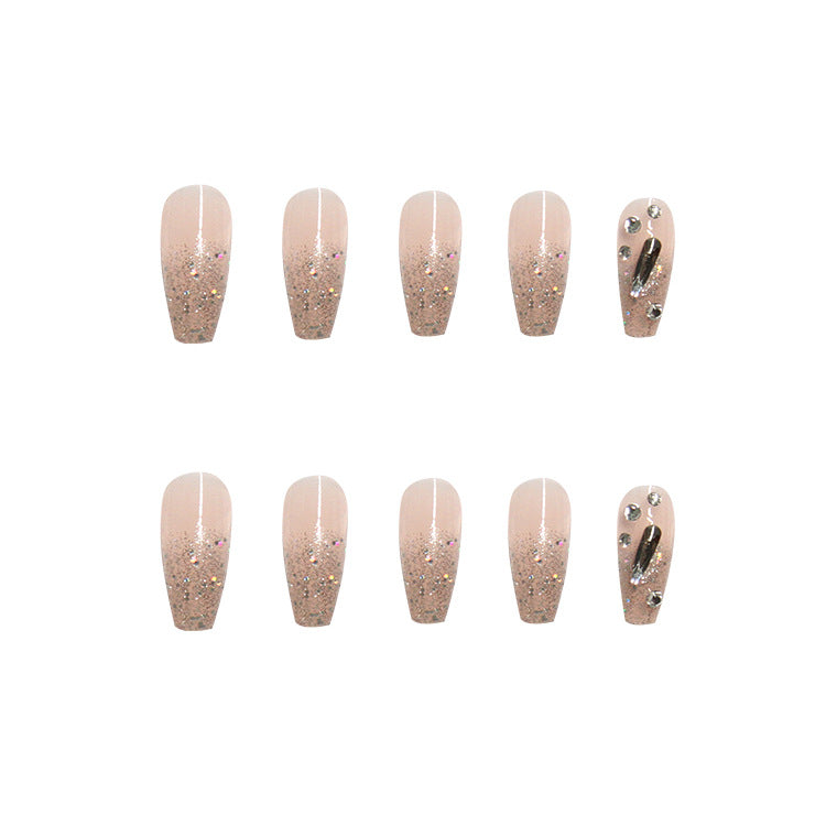 Nail 01 - Sparkling Diamond (24Pcs) - Free Nail Kit Included