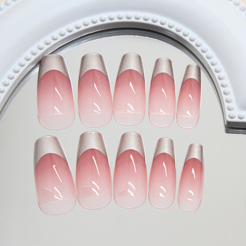 Nail 04 - French Satin (24Pcs) - Free Nail Kit Included