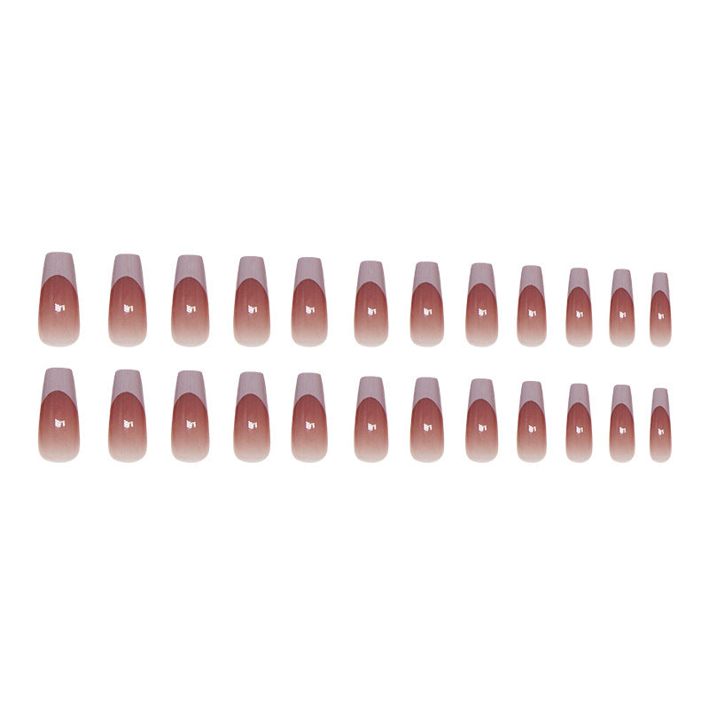 Nail 05 - French Taro Paste (24Pcs) - Free Nail Kit Included