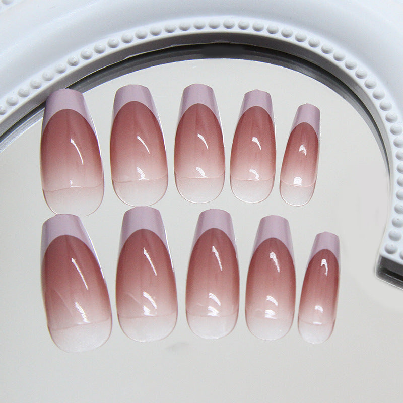 Nail 05 - French Taro Paste (24Pcs) - Free Nail Kit Included