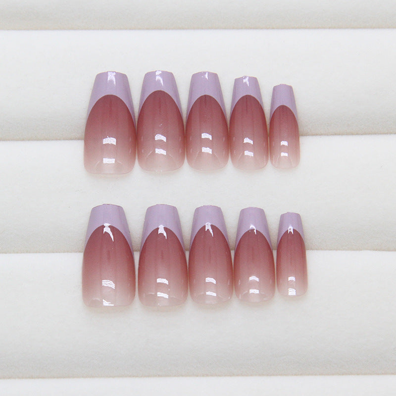 Nail 05 - French Taro Paste (24Pcs) - Free Nail Kit Included