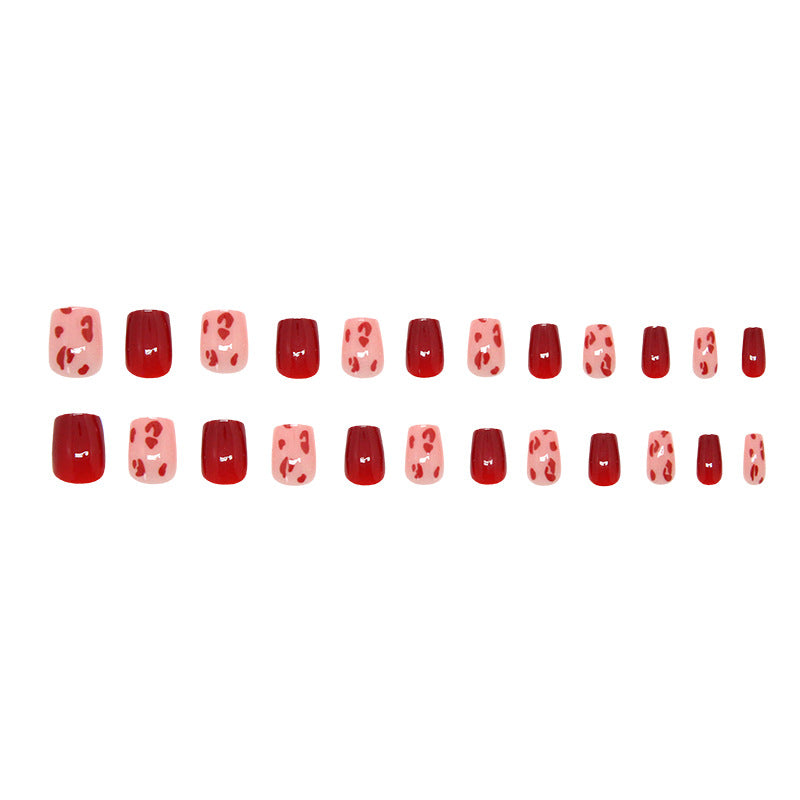 Nail 07 - Ice Red (24Pcs) - Free Nail Kit Included