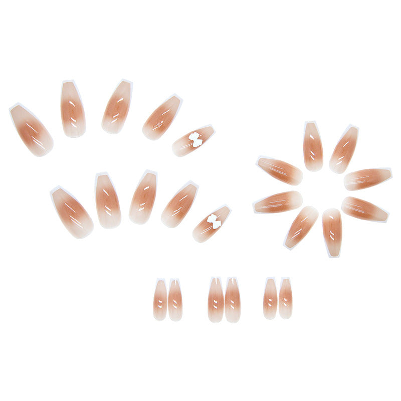 Nail 15 - Caramel Gradient (24Pcs) - Free Nail Kit Included